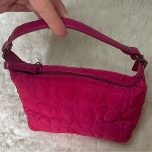 COACH hot pink quilted mini shoulder bag